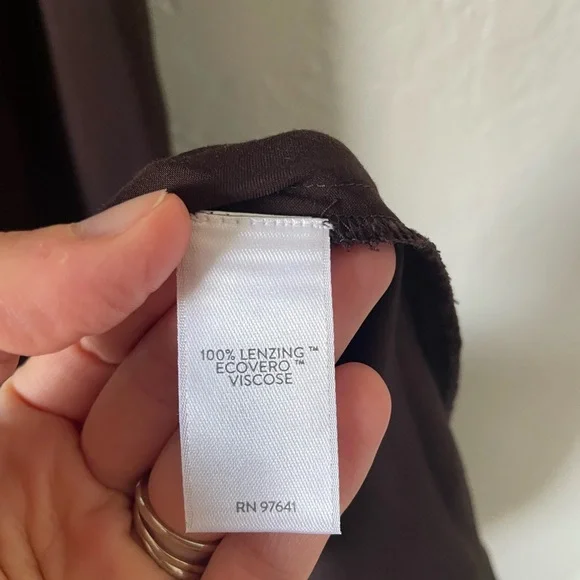 NWOT Pure Jill Ecovero Satin Maxi Dress Lagenlook Minimalist Boho Sustainable - Picture 7 of 8